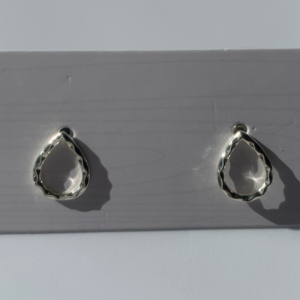 Glee Jewelry Silver Hammered Metal Earrings BNIP
